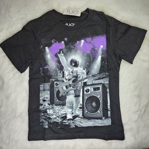 The Children's Place Black Spacesuit Rocker Short Sleeve Tee XS 4 …